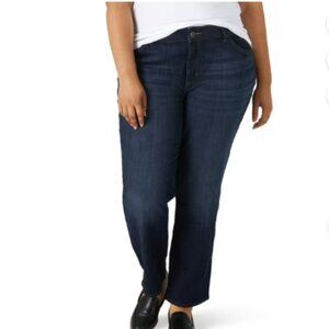 Lee Straight Leg Mid Rise Blue Jeans Size 24W Petite New With Tags